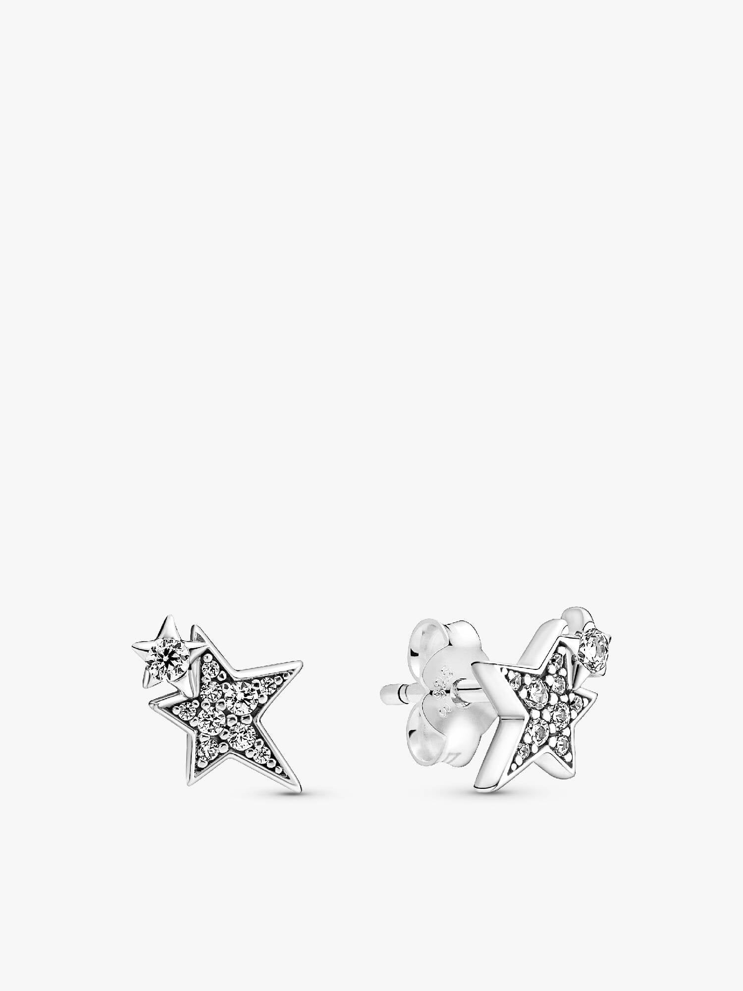 Sparkling Asymmetric Stars Stud Earrings