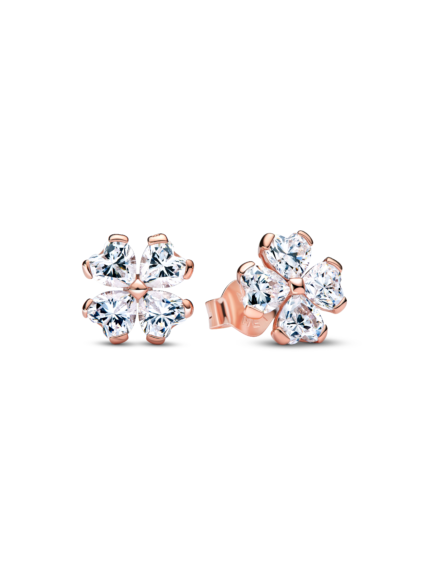 Sparkling Lucky Clover Stud Earrings