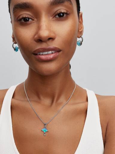 Turquoise Murano Glass & Glitter Charm