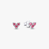 Triple Stone Pink Heart Stud Earrings Triple Stone Pink Heart Stud Earrings