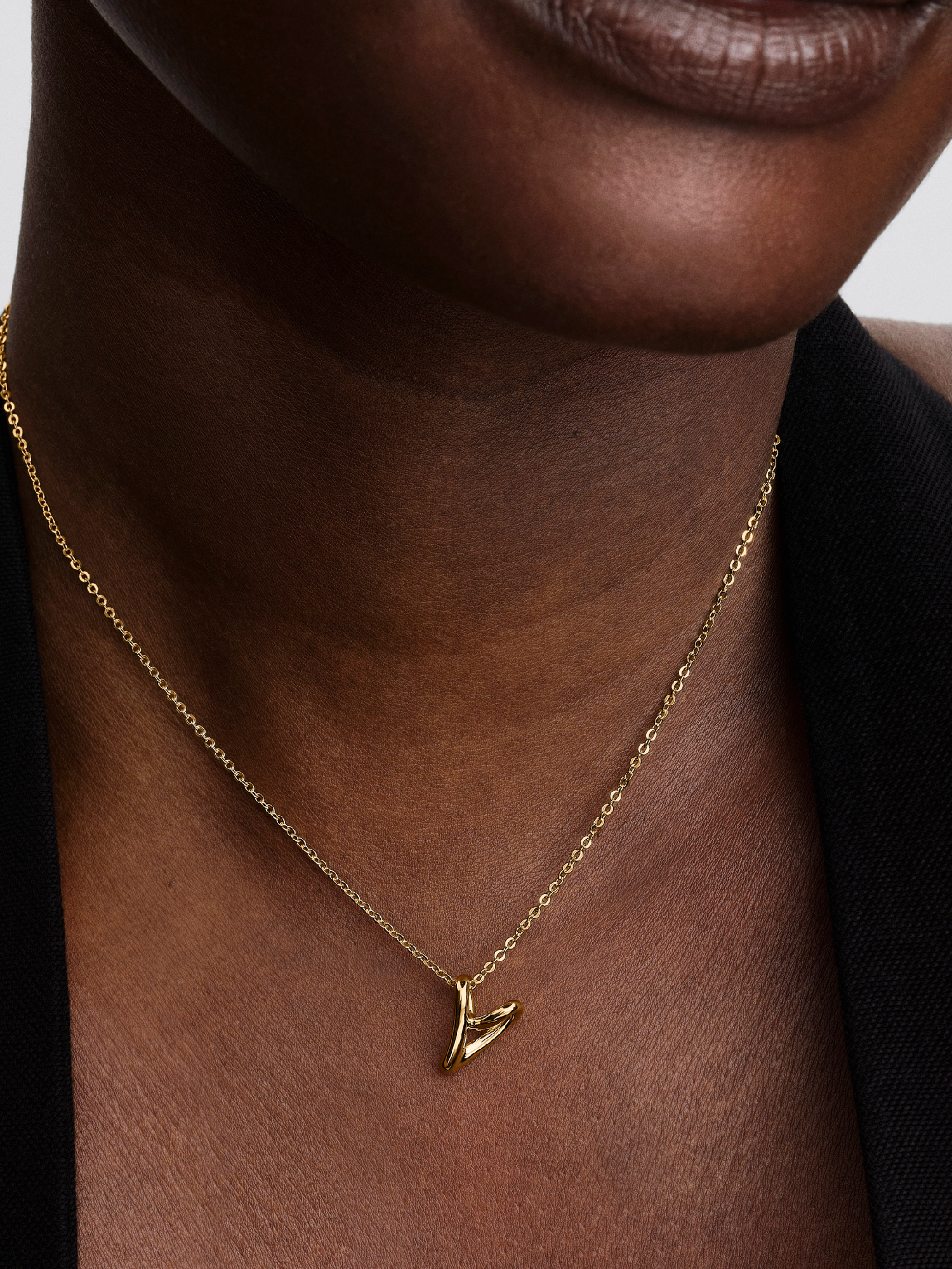 Organically Shaped Heart Small Pendant Necklace | ゴールドプレー