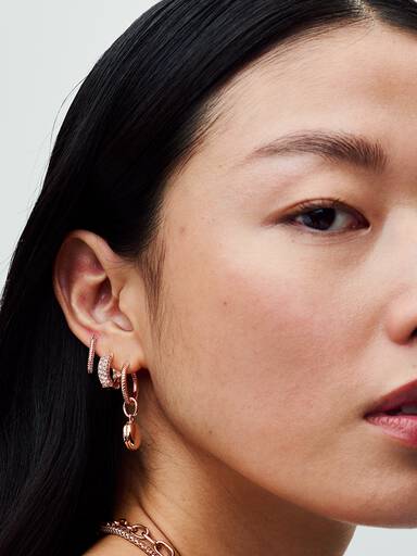 Pavé Double-row Hoop Earrings