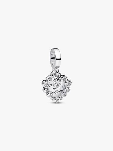 Sparkling Heart Double Dangle Charm