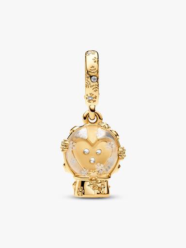 Heart Snowflake Snow Globe Dangle Charm
