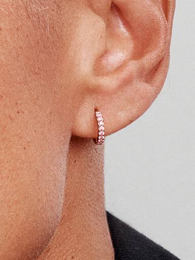 Sparkling Pink Huggie Hoop Earrings