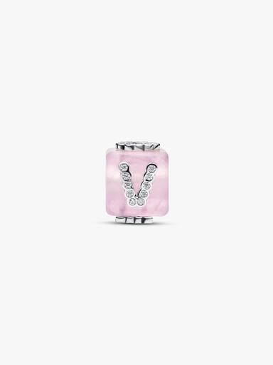 Pink Murano Glass Love Cube Charm