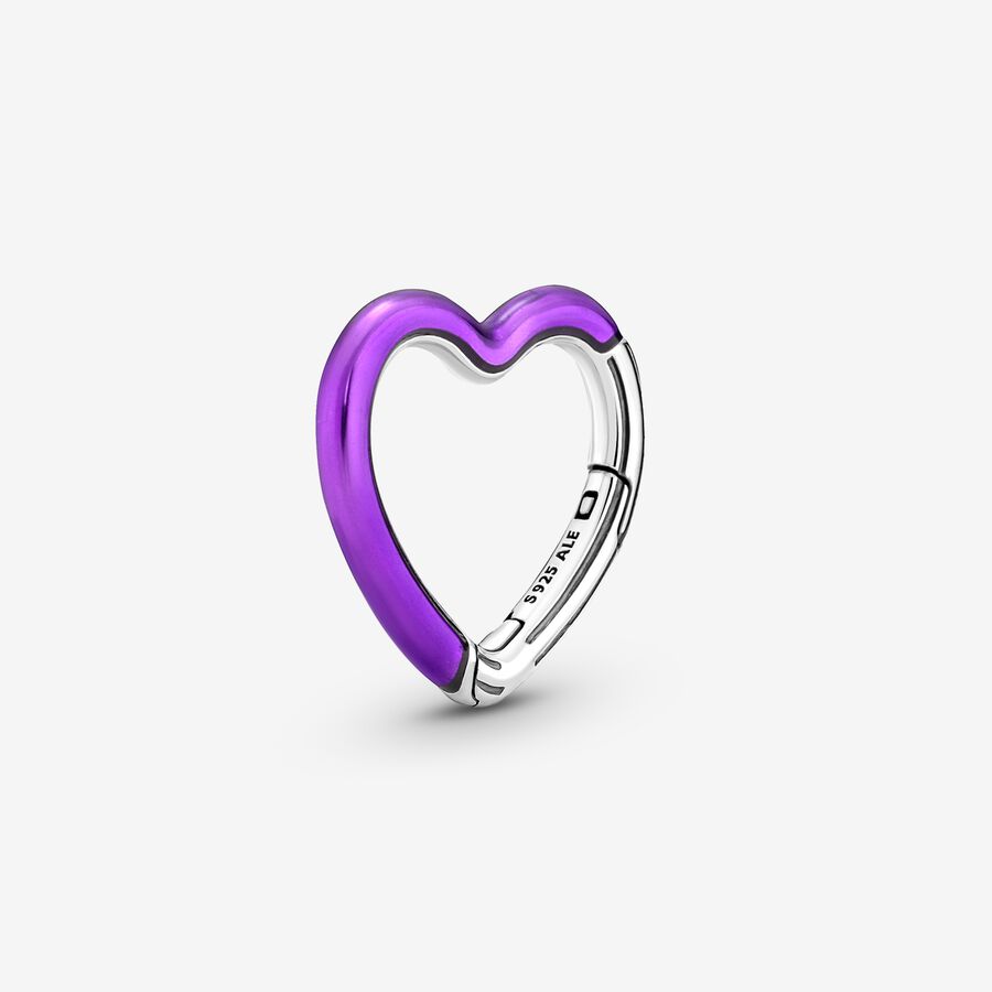Pandora ME Bright Purple Heart Openable Link image number 0