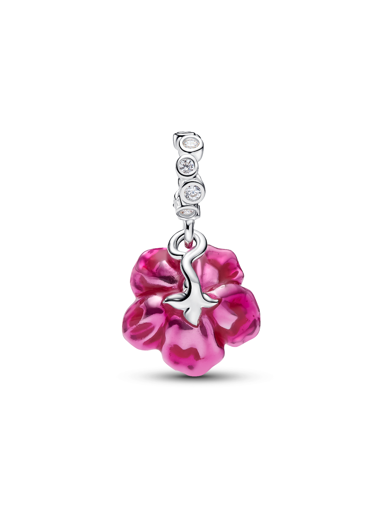 Hibiscus Dangle Charm | スターリングシルバー | パンドラ'