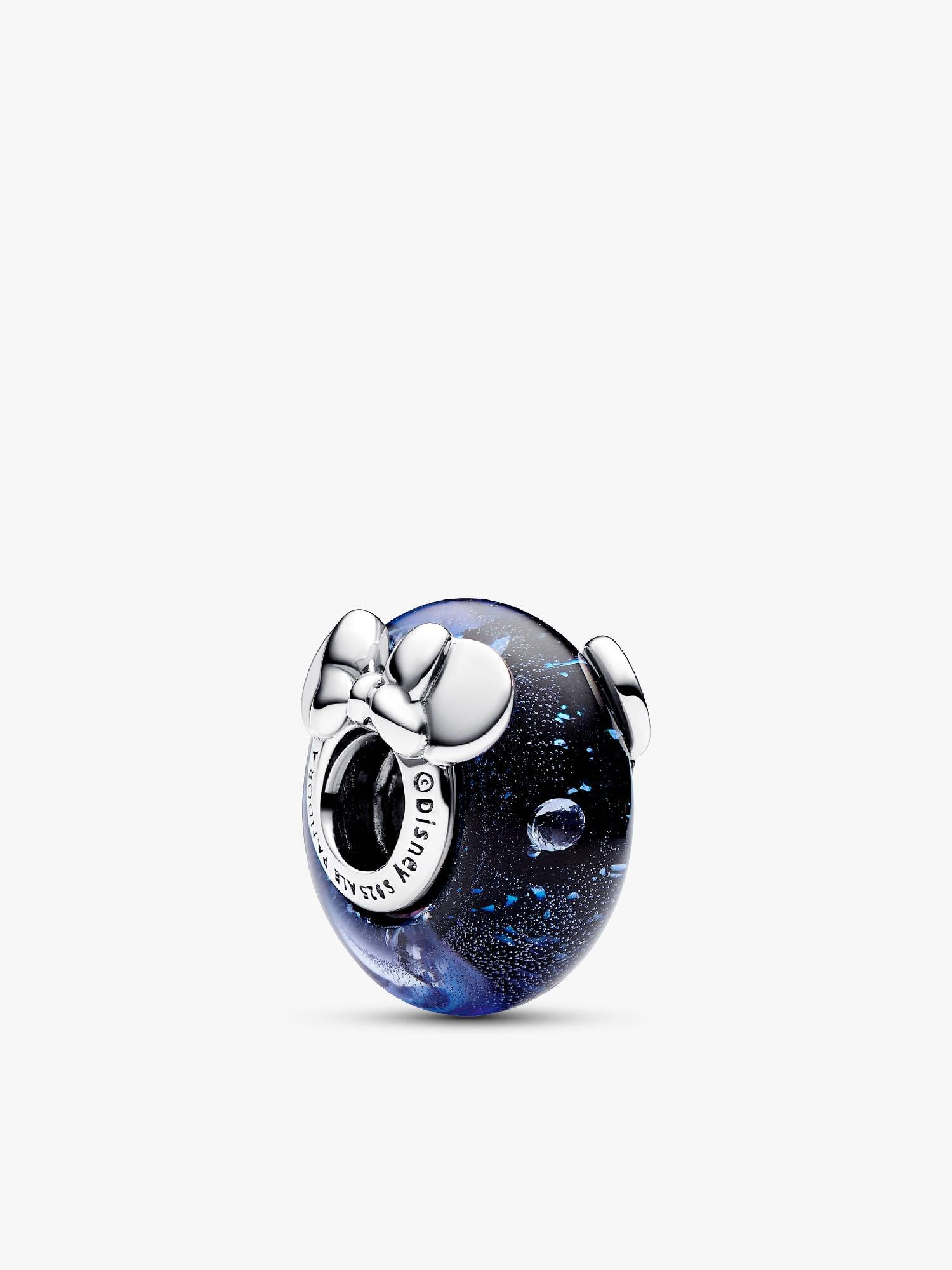 Disney Mickey Mouse & Minnie Mouse Blue Murano Glass Charm