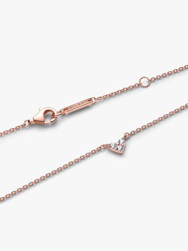 Triple Stone Heart Collier Necklace