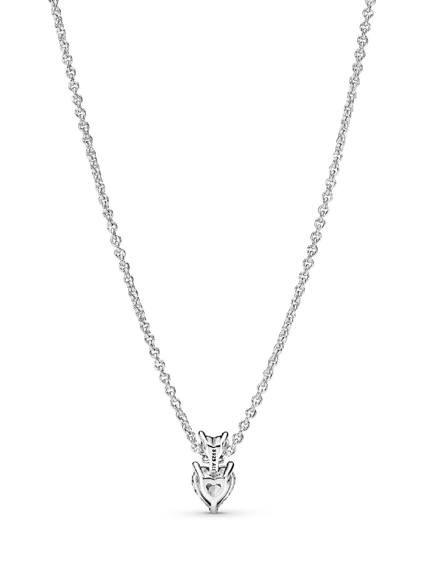 Double Heart Pendant Sparkling Collier Necklace | スターリング 