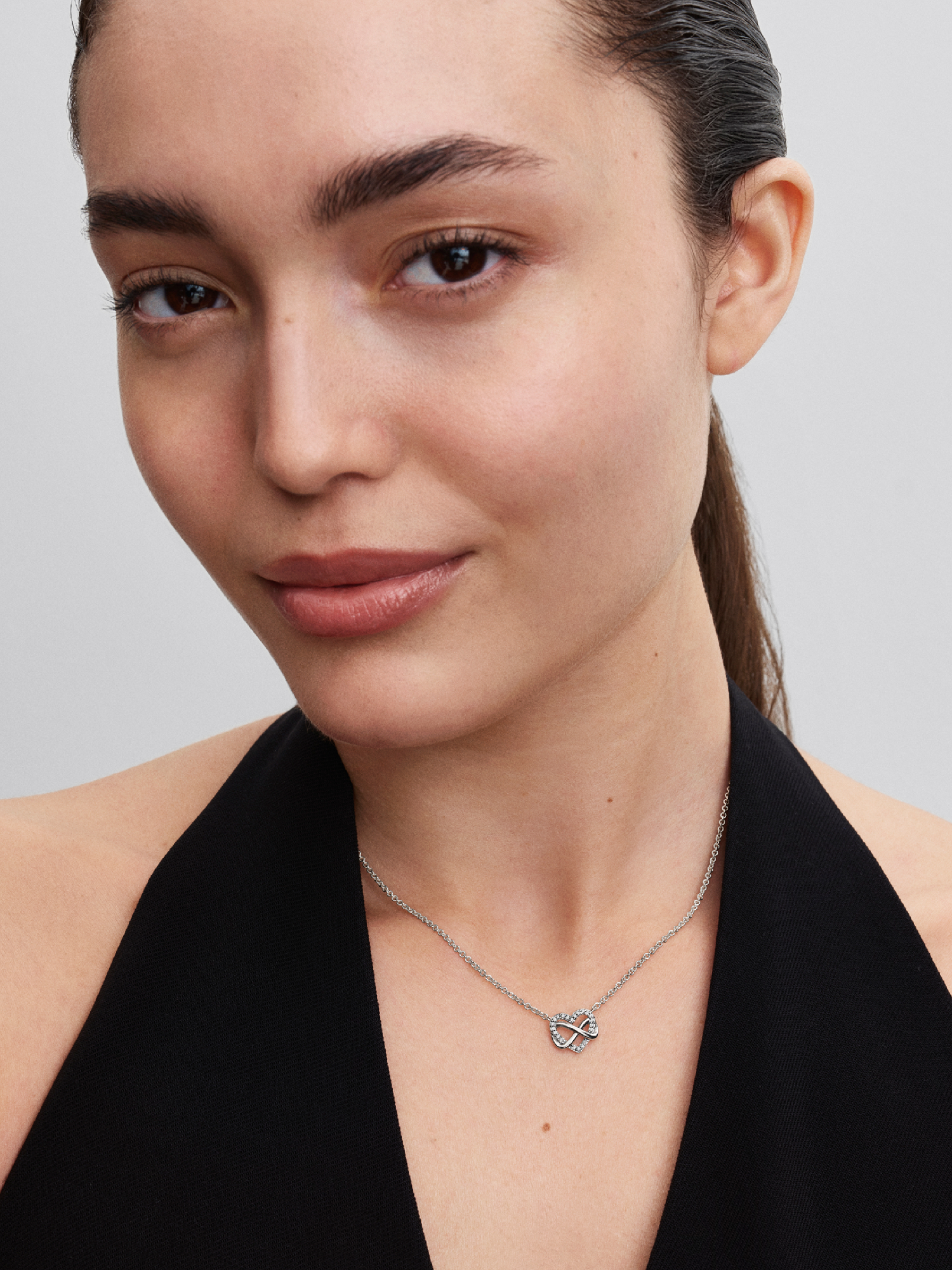 Sparkling Infinity Heart Collier Necklace | スターリングシルバー