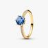 Blue Sparkling Crown Solitaire Ring Blue Sparkling Crown Solitaire Ring