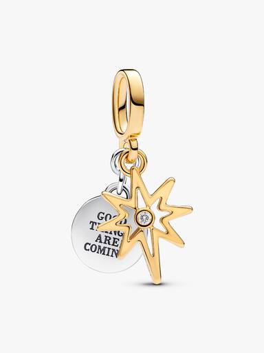 Engravable North Star Lab-grown Diamond Dangle Charm