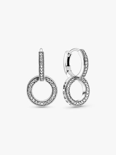 Sparkling Double Hoop Earrings