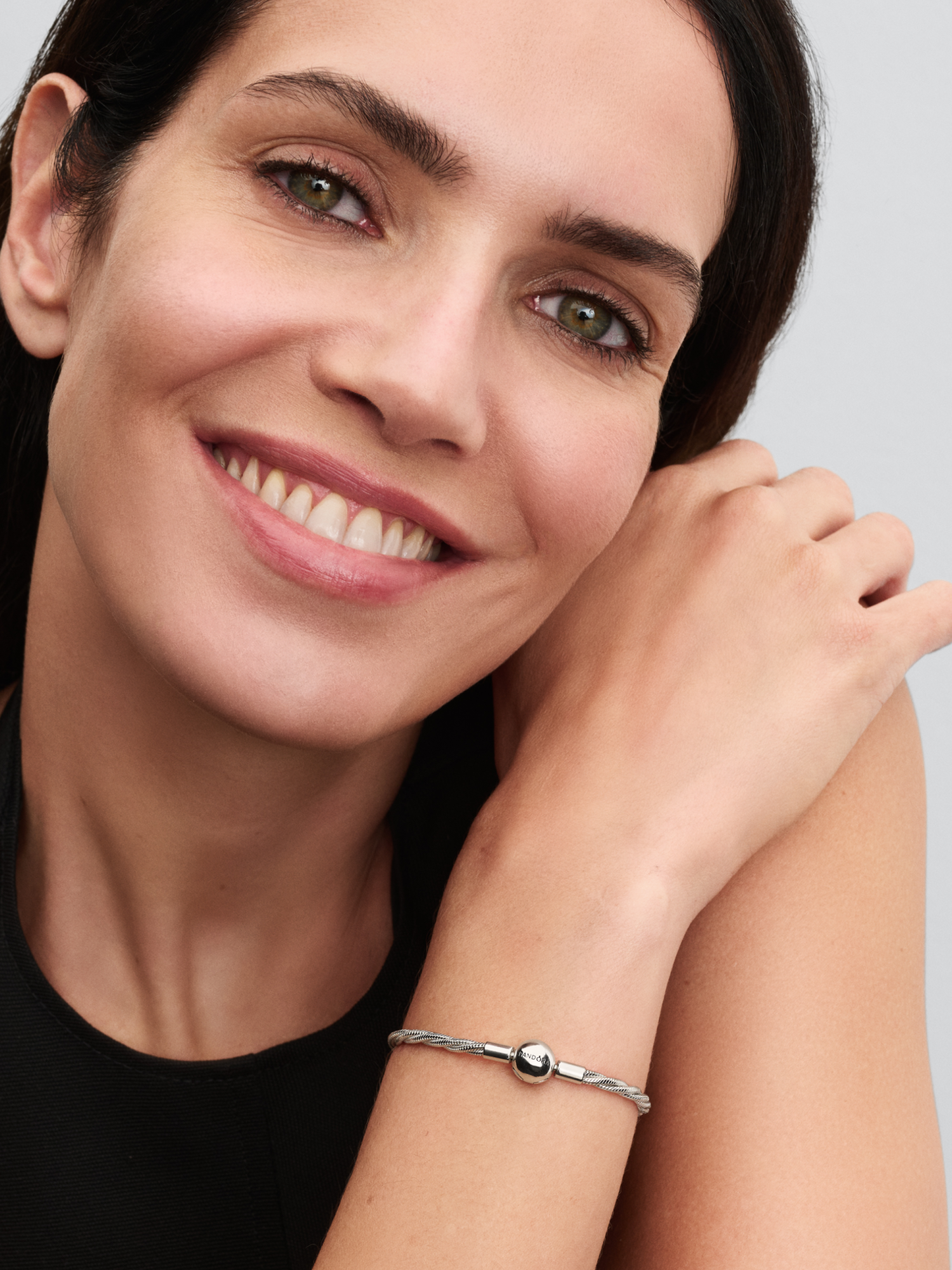 Round Pandora Clasp Twisted Snake Chain | スターリングシルバー