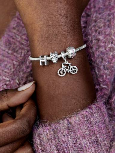 Pink Sparkling Row Clip Charm