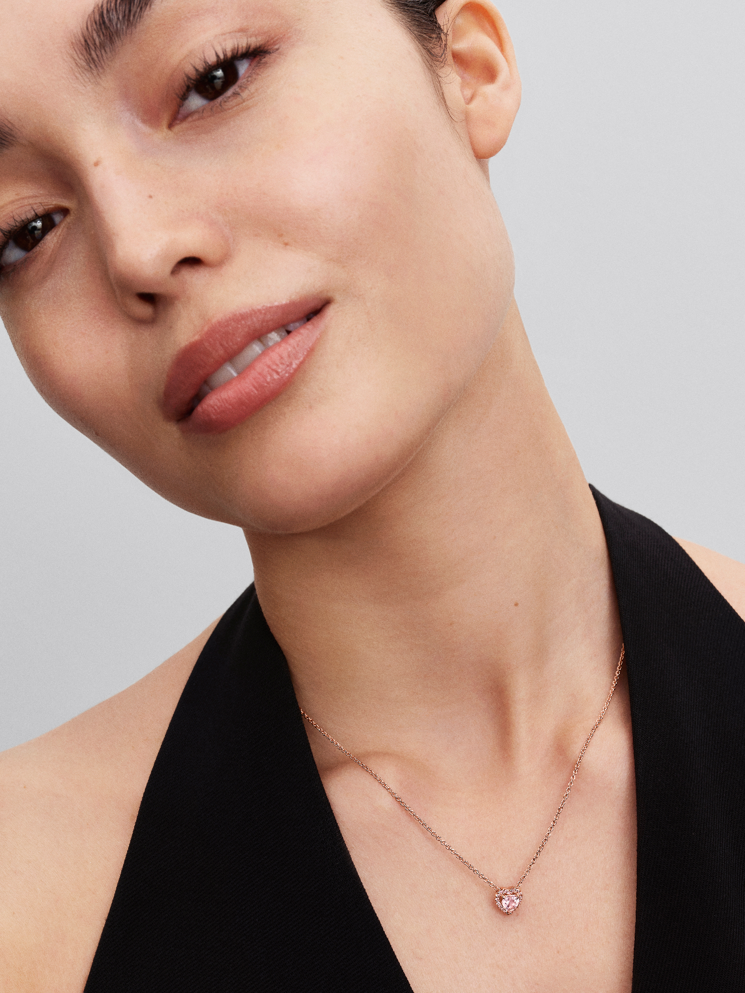 Pink Heart Collier Necklace | ローズゴールドプレーティング | パンドラ'