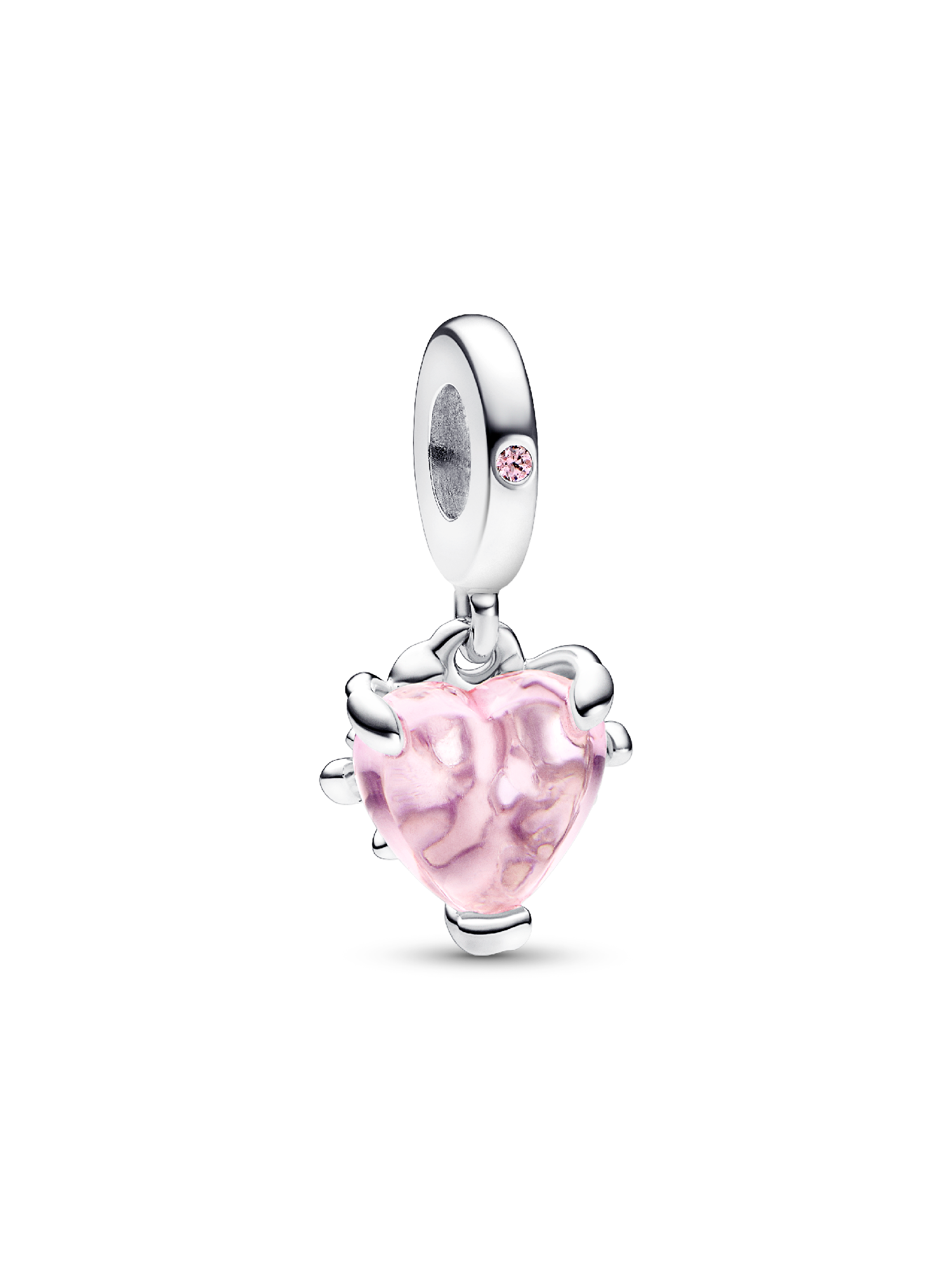 Pink Family Tree & Heart Dangle Charm | スターリングシルバー