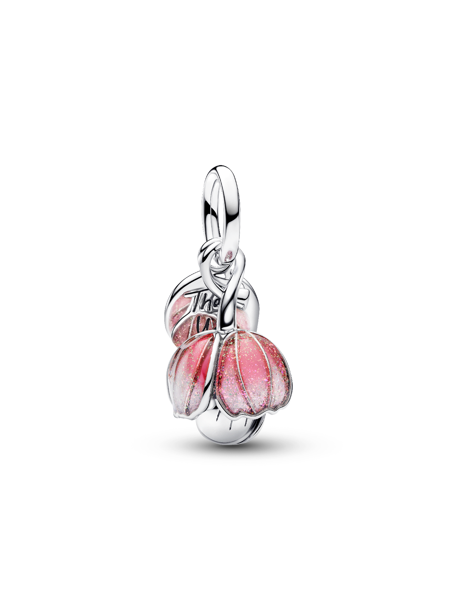Two-Tone Blooming Flower Dangle Charm | スターリングシルバー