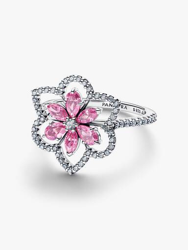 Double Flower Cocktail Ring