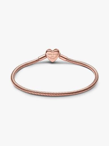 Sparkling Infinity Heart Clasp Snake Chain Bracelet