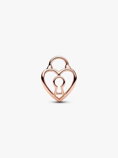 Openwork Heart Padlock Charm