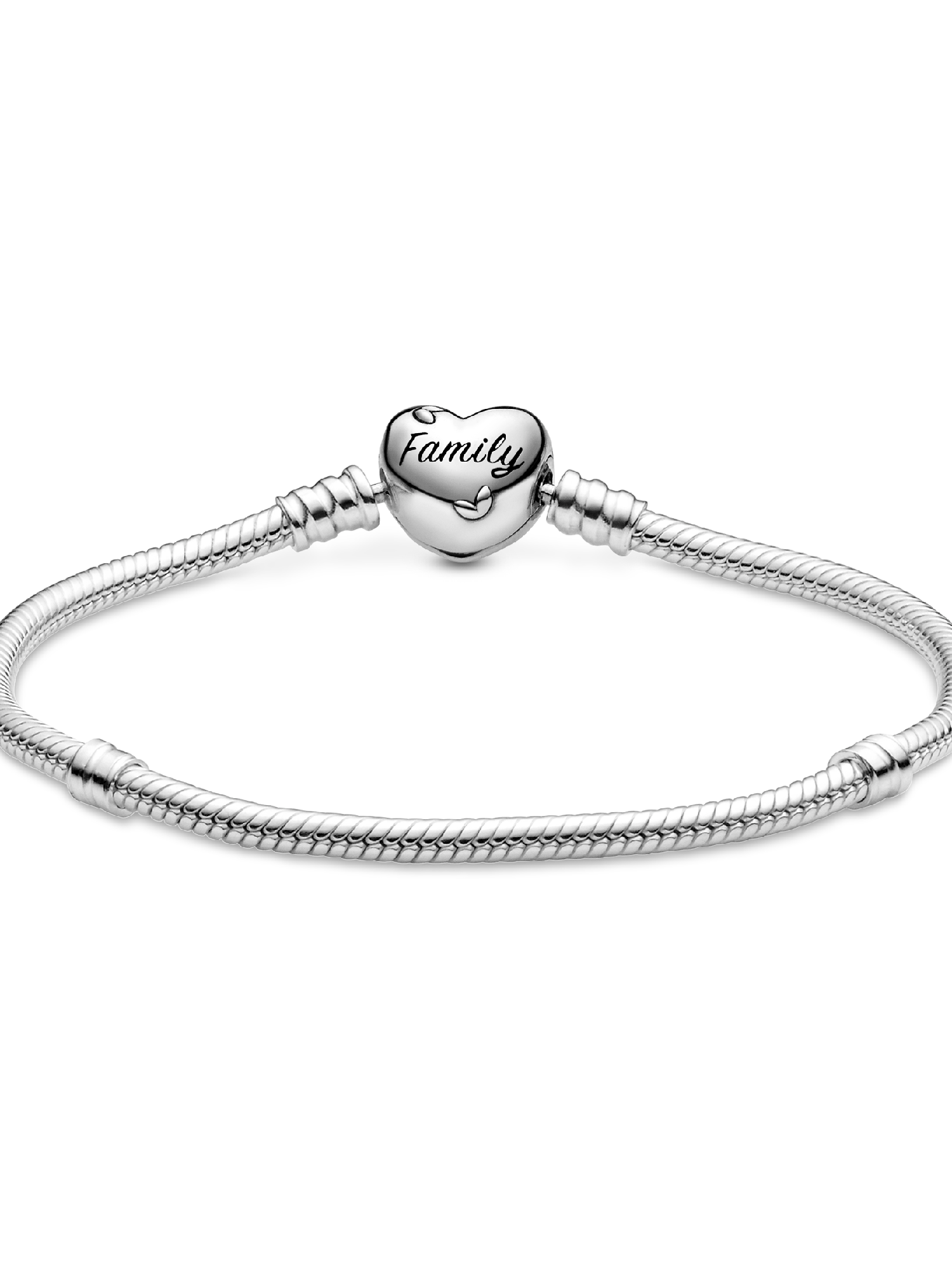 Family Tree Heart Clasp Snake Chain Bracelet | スターリング