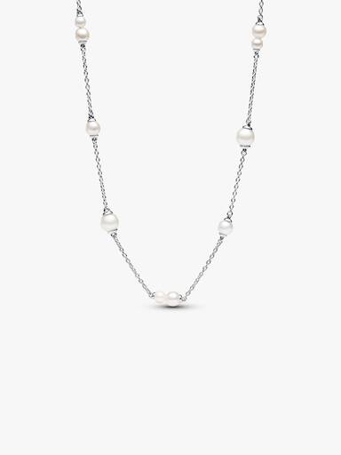 Treated Freshwater Cultured Pearl Station Chain Necklace