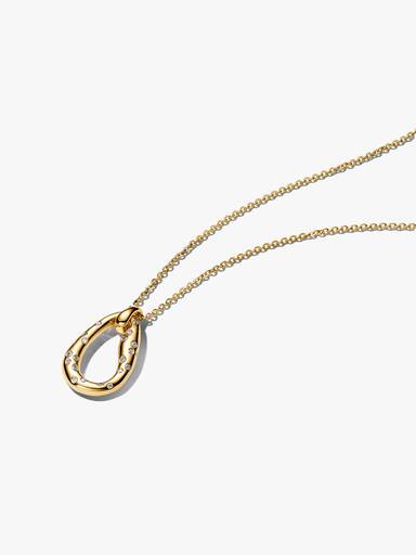 Organically Shaped Stone-Set Pendant Necklace