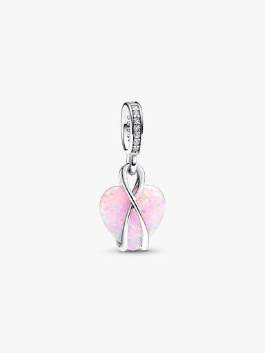 Mum Opalescent Heart Dangle Charm