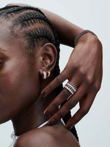 Crossover Pavé Hoop Earrings