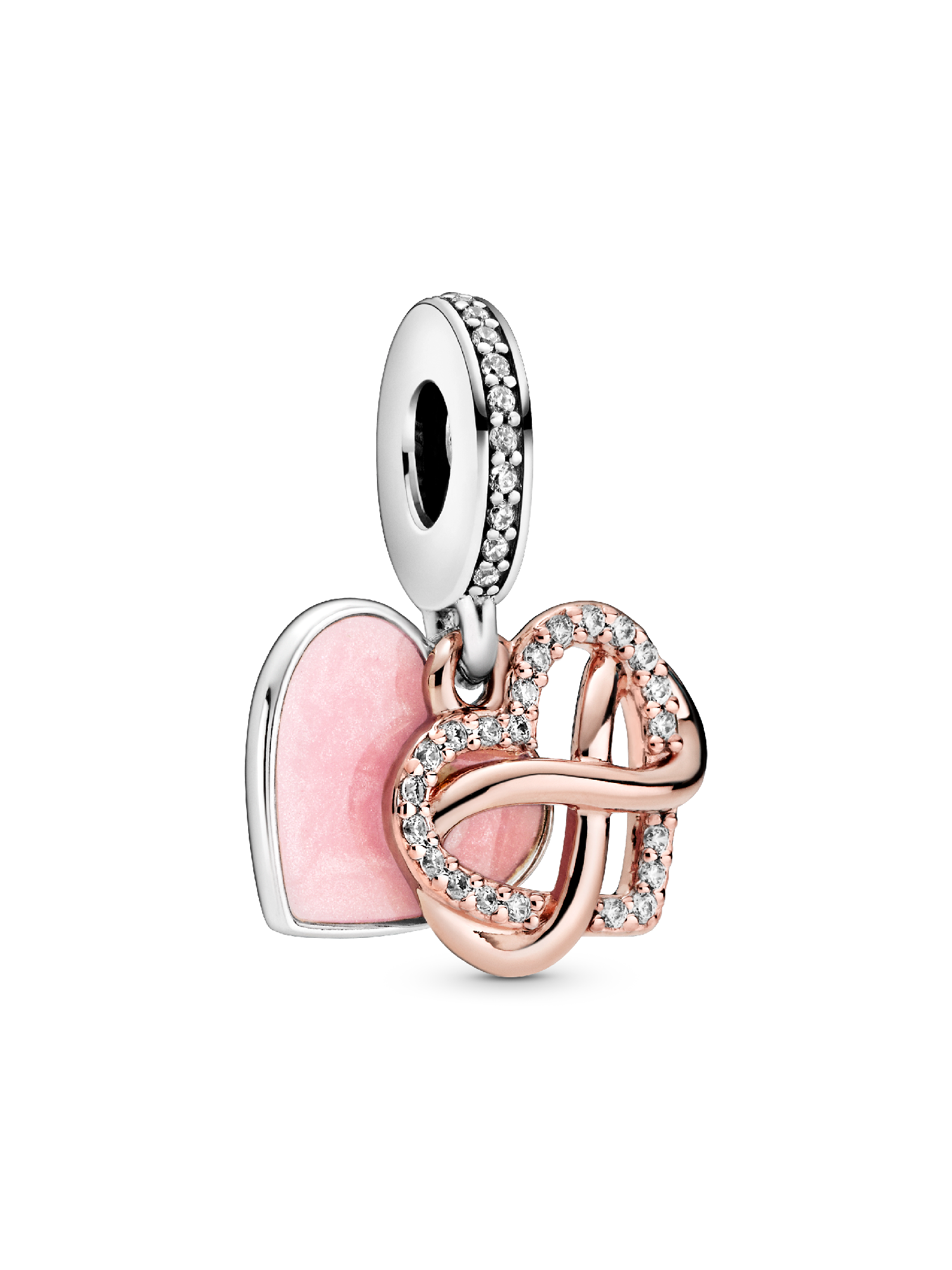 Sparkling Infinity Heart Dangle Charm | ツートーン | パンドラ'