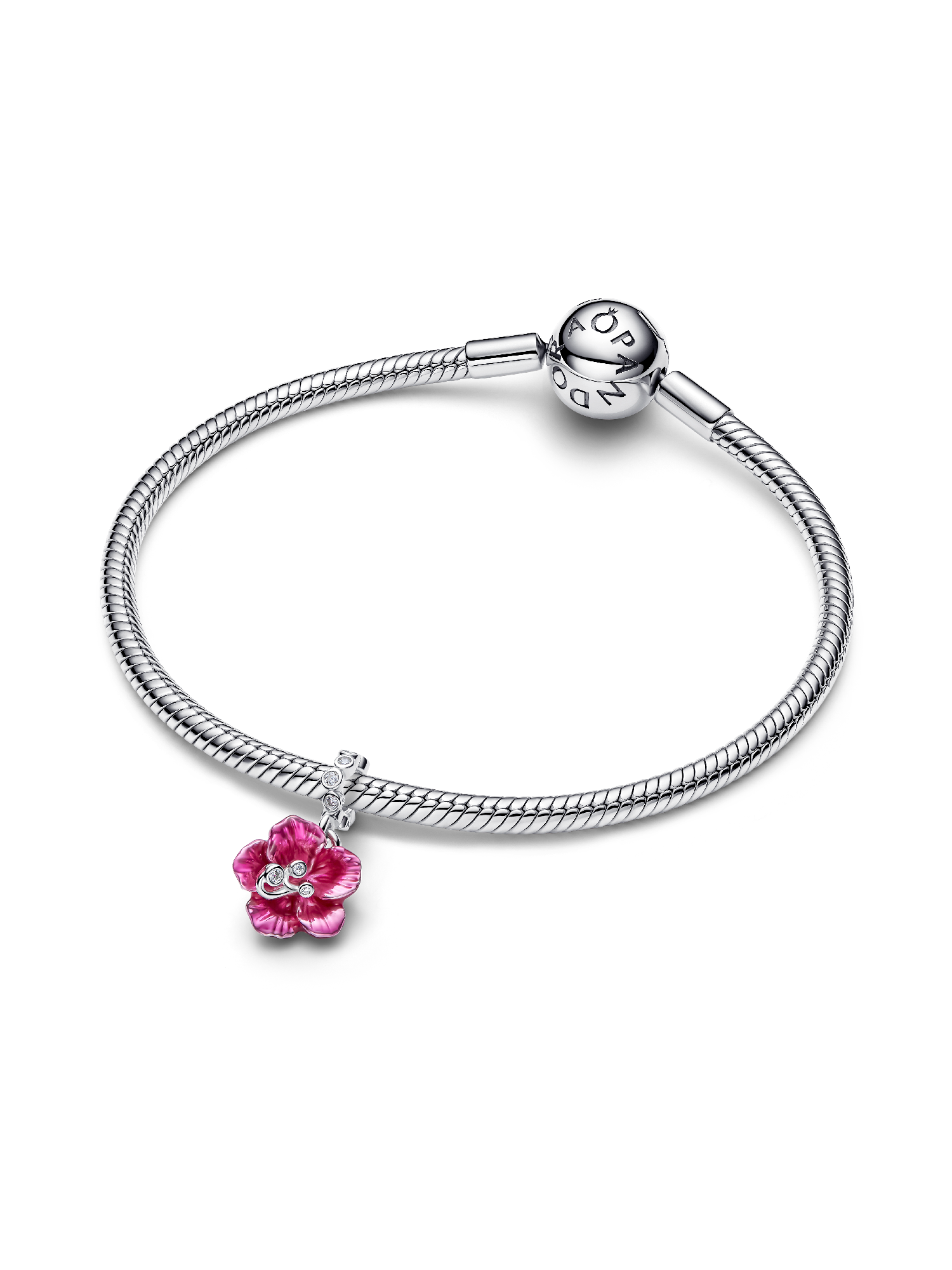 Hibiscus Dangle Charm | スターリングシルバー | パンドラ'