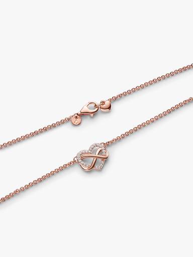 Sparkling Infinity Heart Collier Necklace