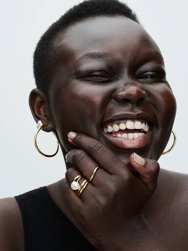 Organically Shaped 42 mm Open Hoop Earrings