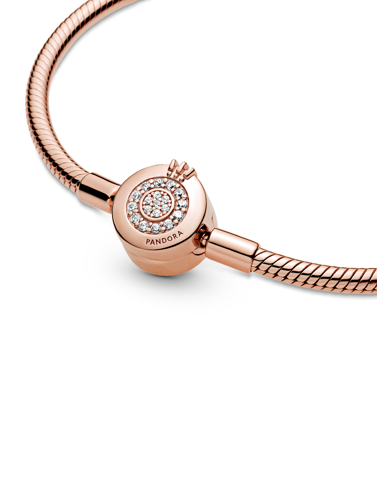 Sparkling Crown O Snake Chain Bracelet | ローズゴールドプレー