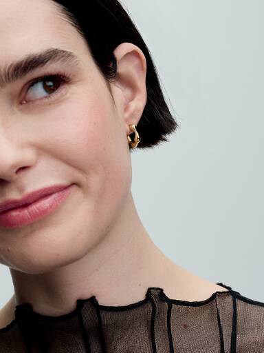 Organically Shaped Open Hoop Earrings