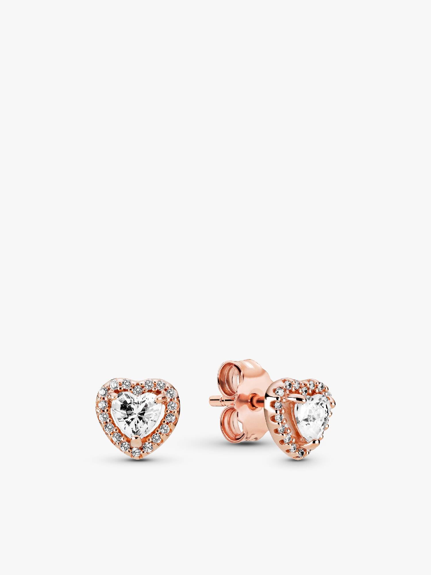 Sparkling Elevated Heart Stud Earrings