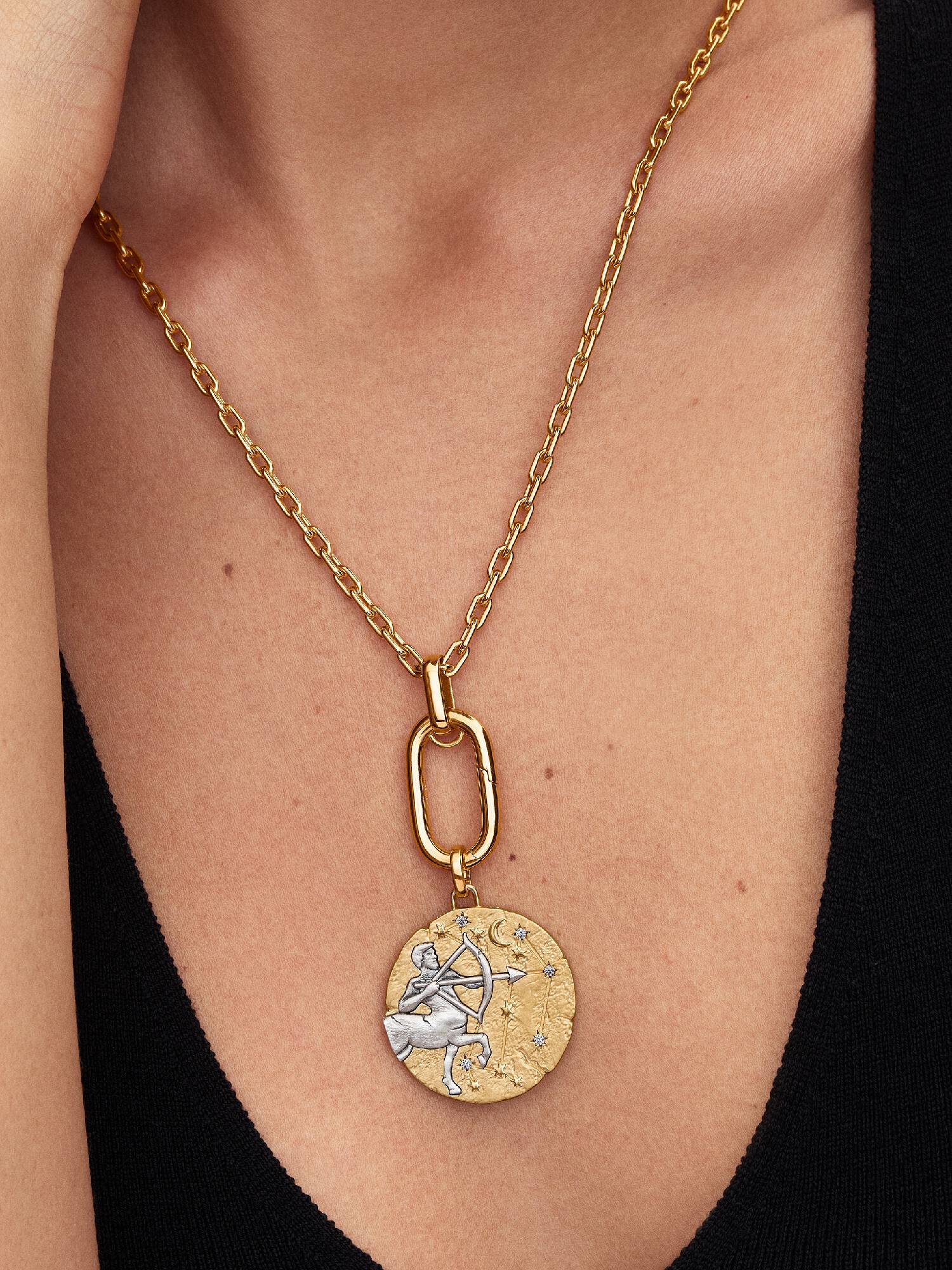 Sagittarius Zodiac Oversized Medallion Charm