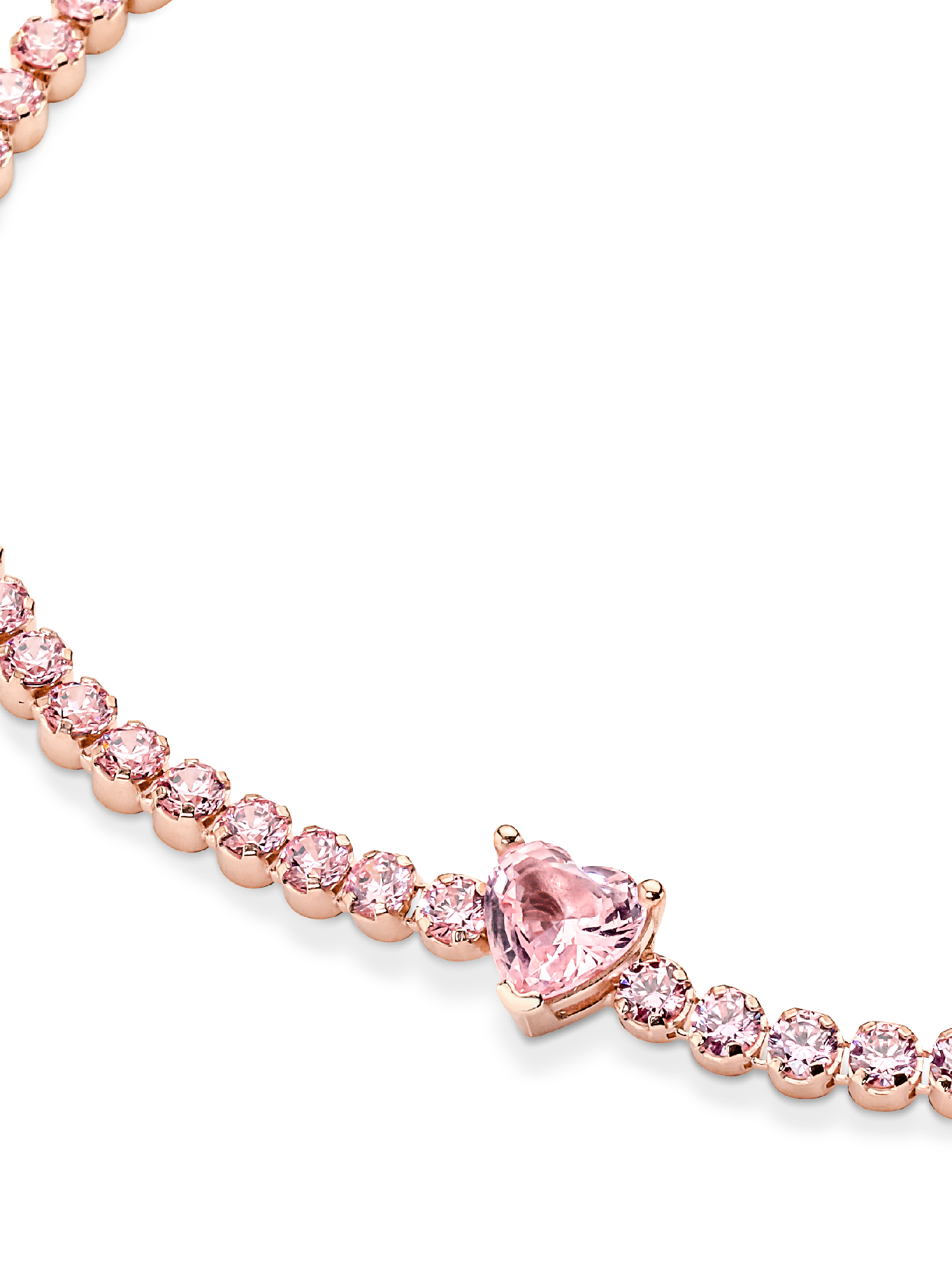 Sparkling Heart Tennis Bracelet | ローズゴールドプレーティング