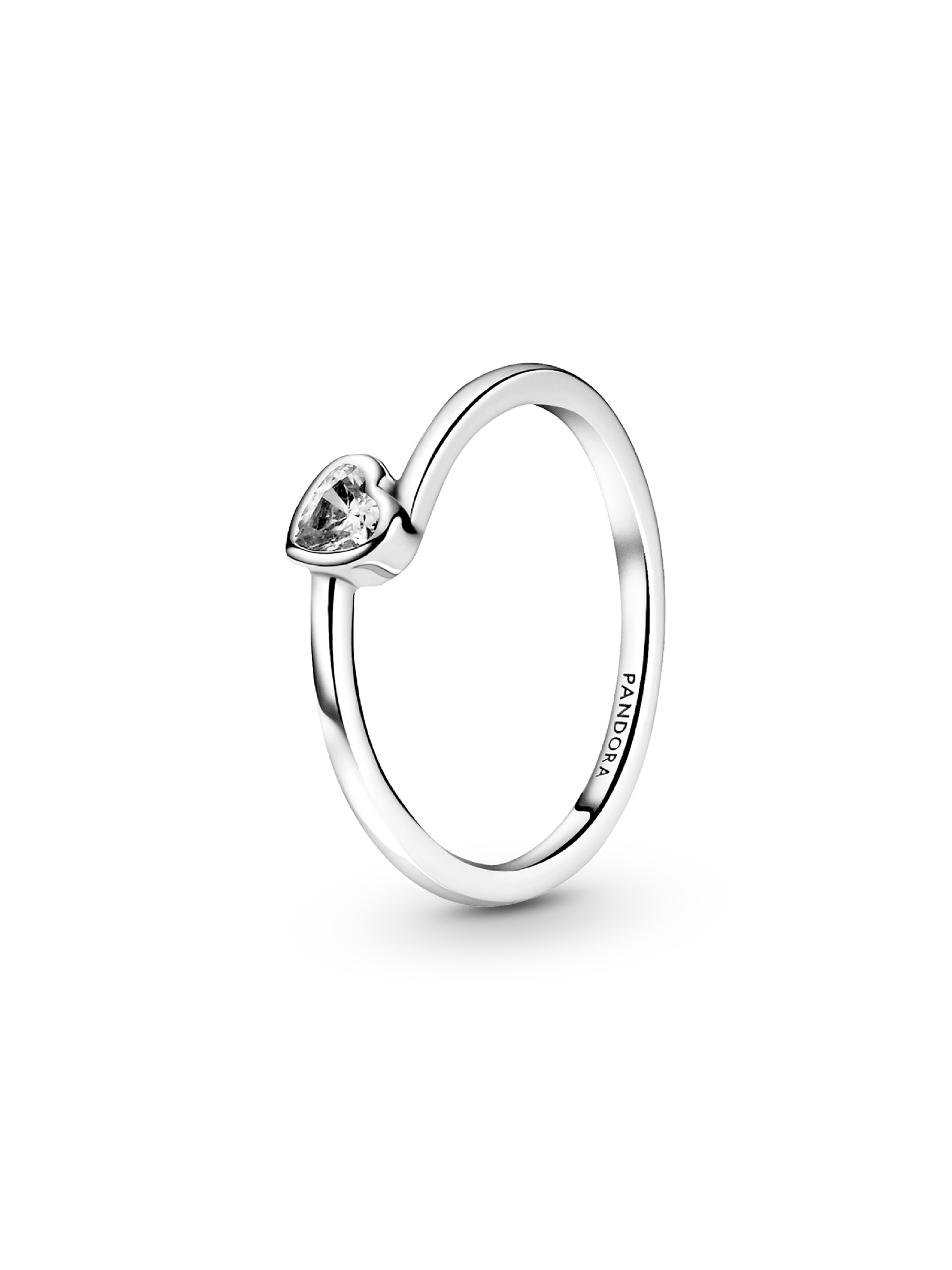 PANDORA Heart Solitaire Ring リング ユウシ 着用 Clear Tilted Heart Solitaire Ring | スターリングシルバー | パンドラ'