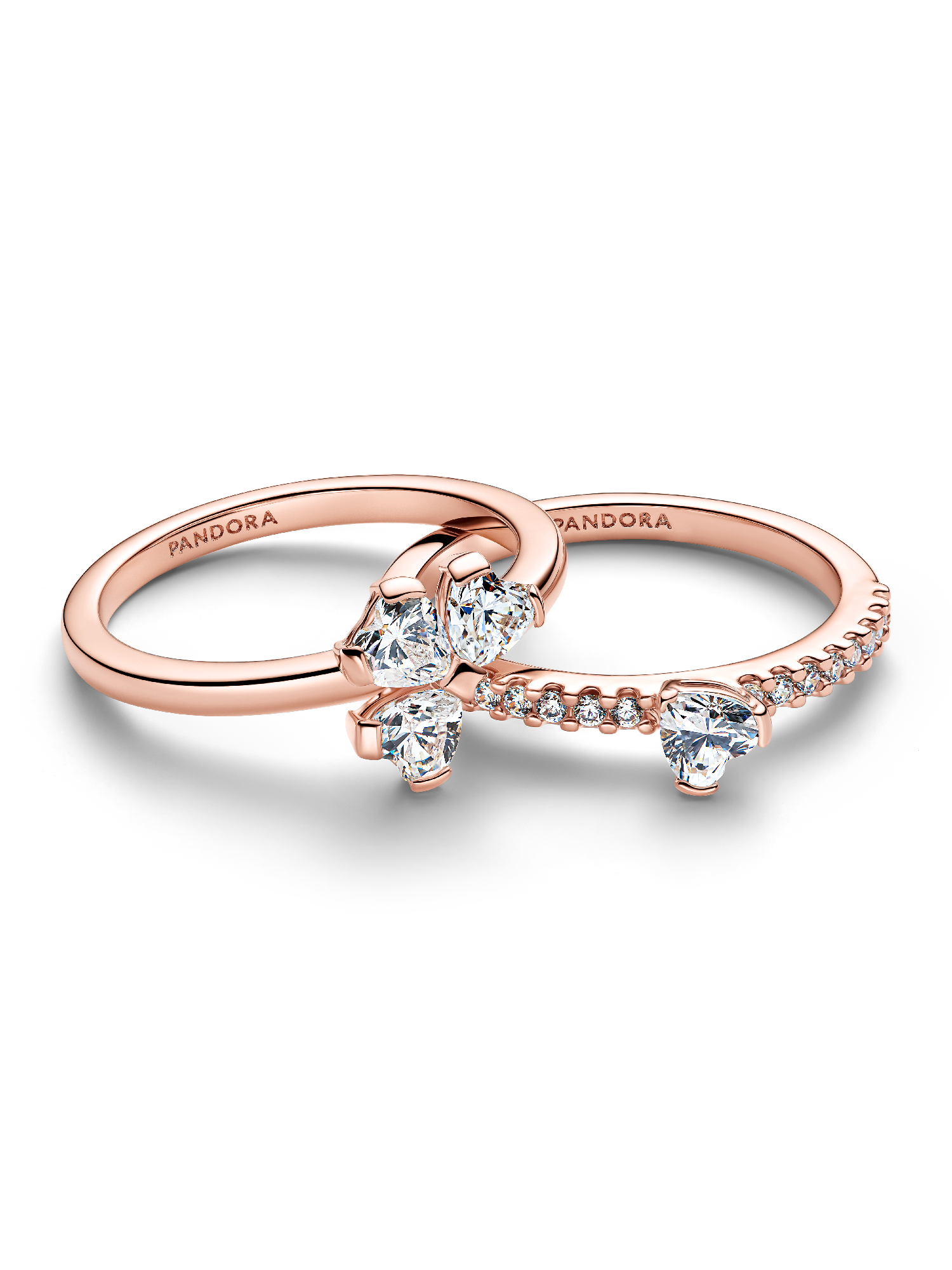 Sparkling Lucky Clover Splittable Ring | ローズゴールドプレー