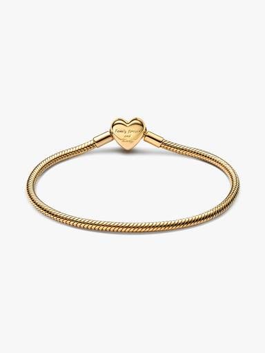 Sparkling Infinity Heart Clasp Snake Chain Bracelet
