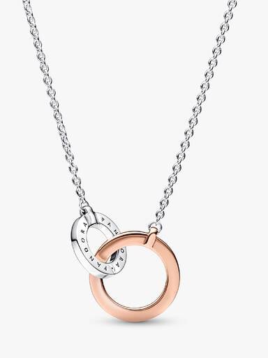 Pandora Signature Two tone Intertwined Circles Necklace