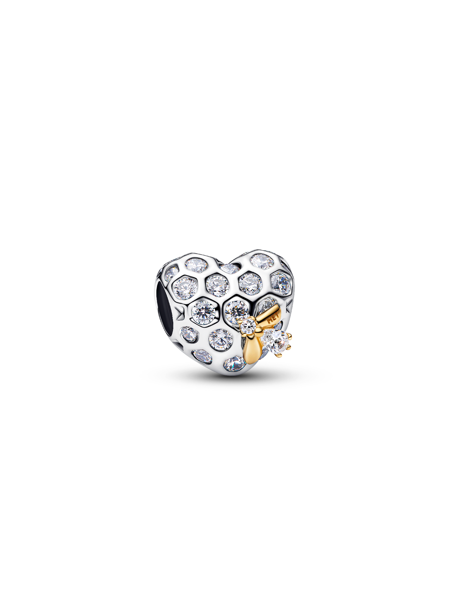 Bridgerton Honeycomb & Bee Heart Charm | ツートーン | パンドラ'