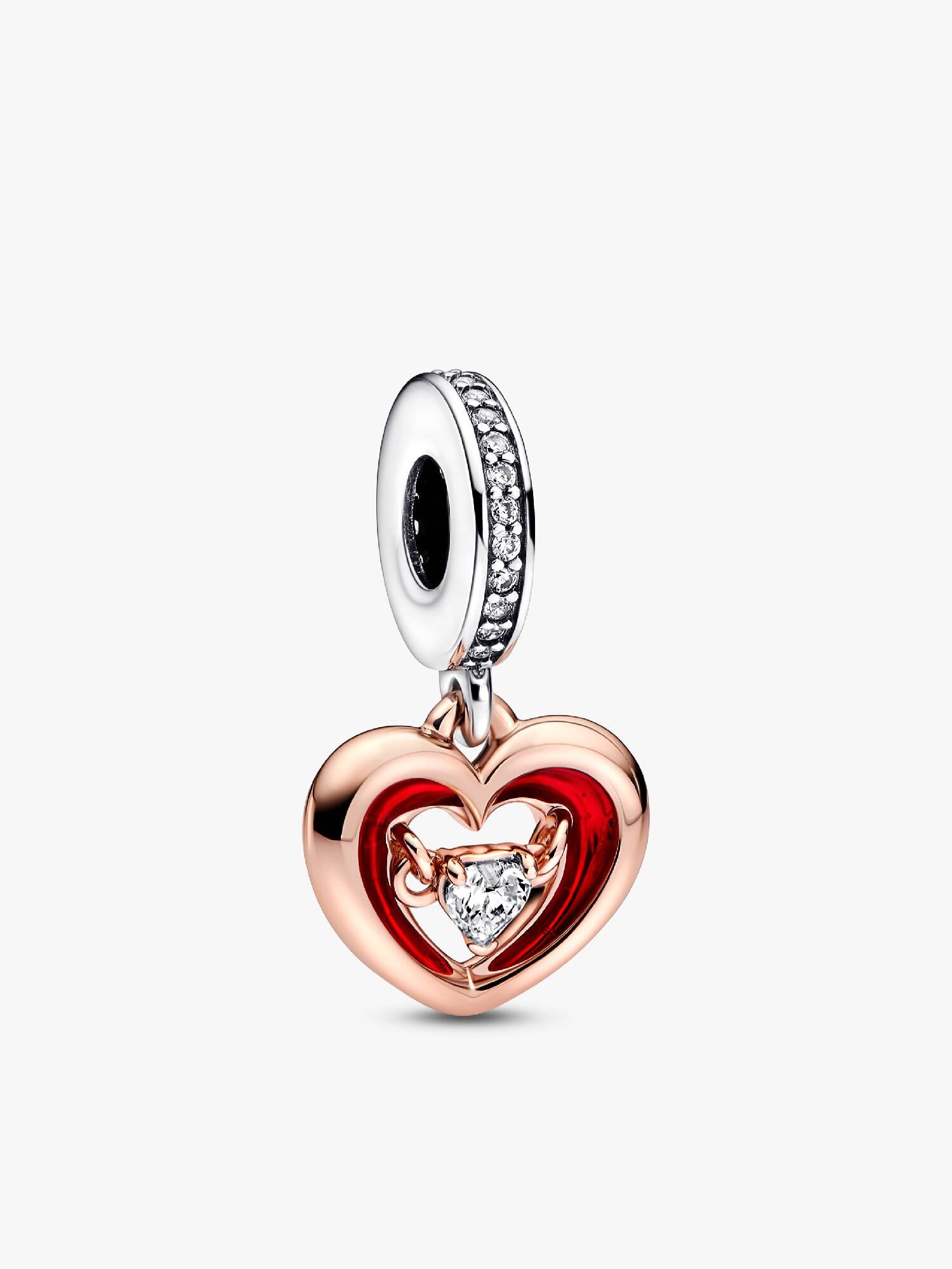 Two-tone Radiant Heart Dangle Charm