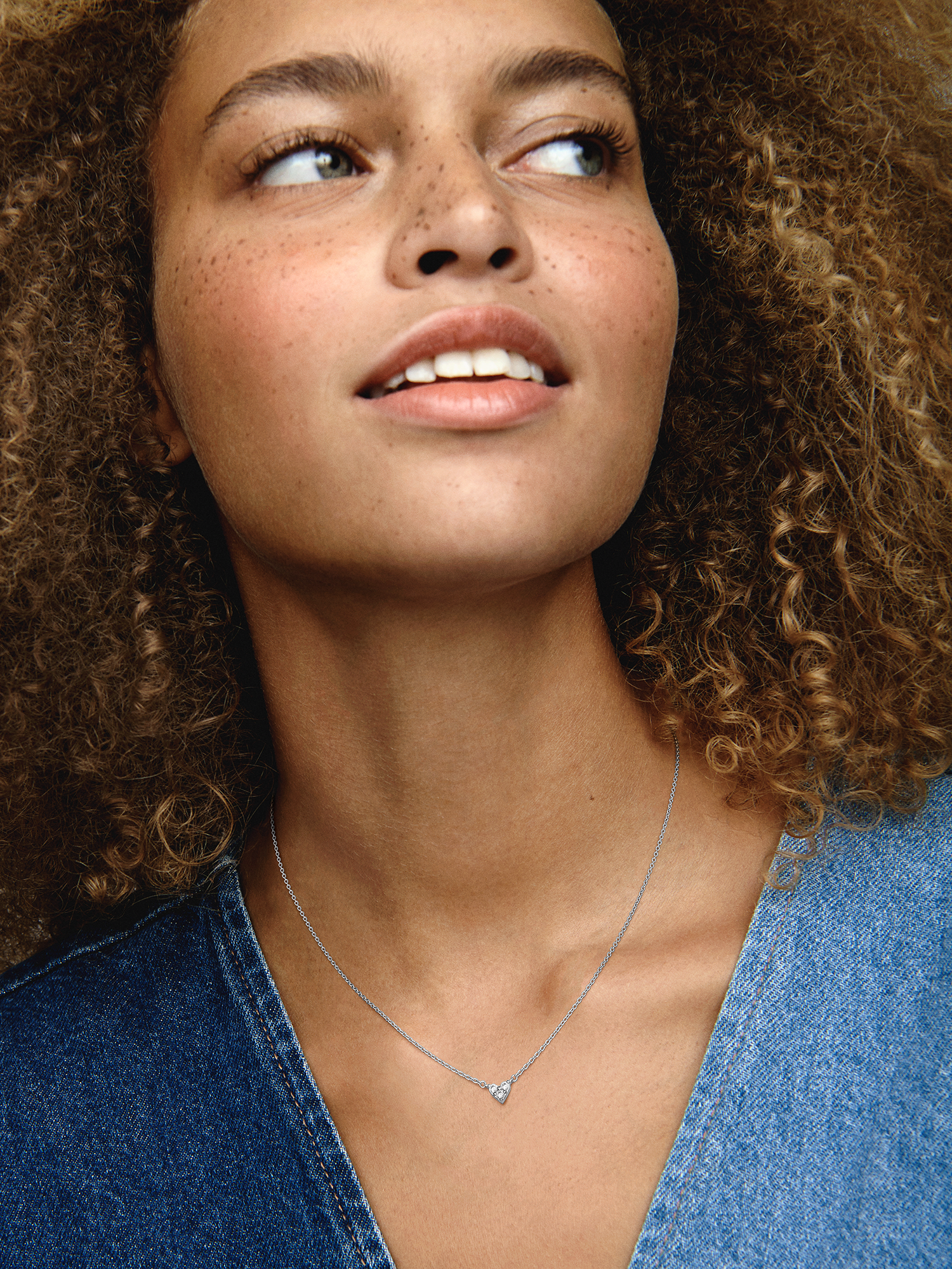 Triple Stone Heart Collier Necklace | スターリングシルバー | パンドラ'