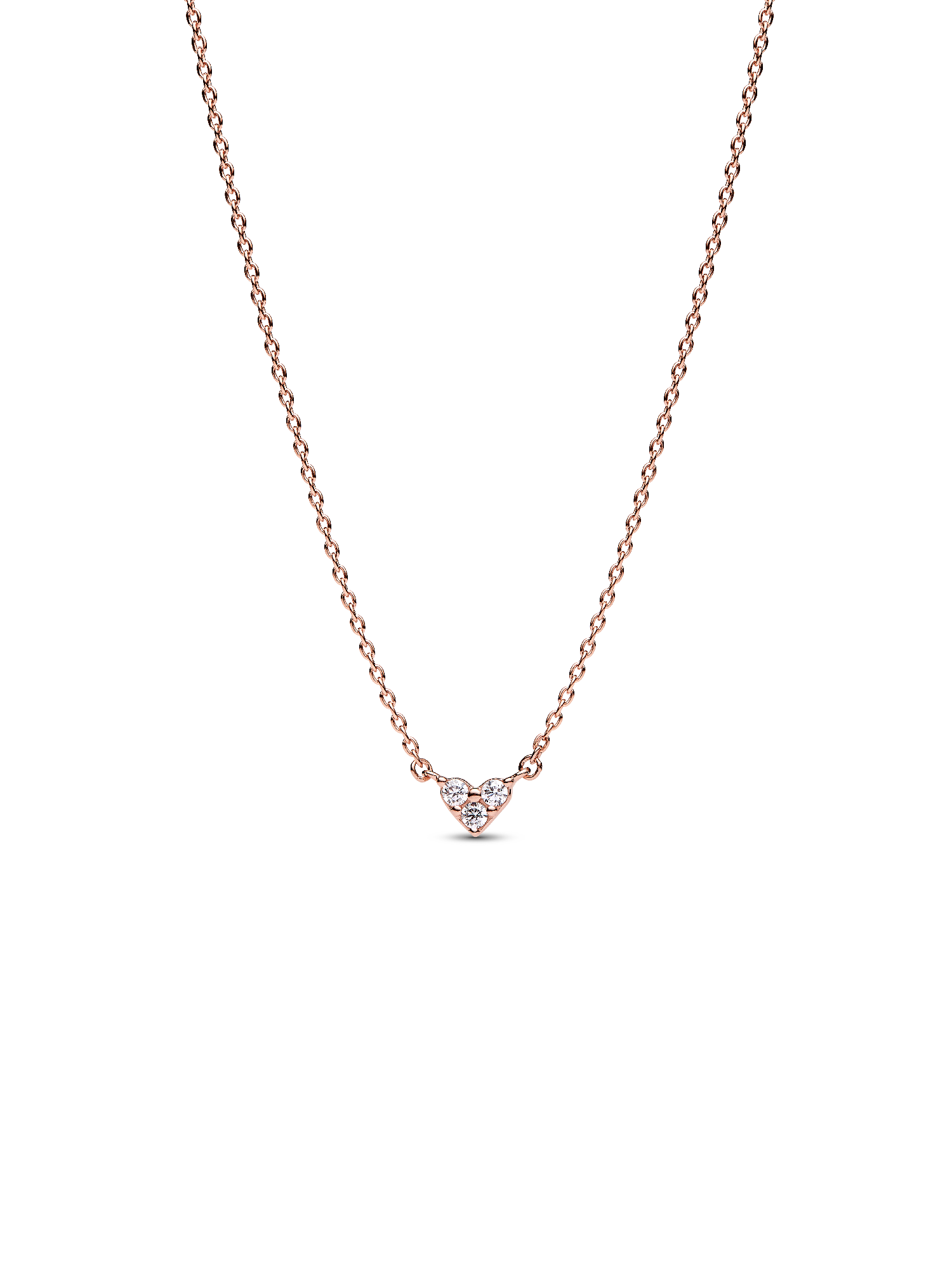 Triple Stone Heart Collier Necklace