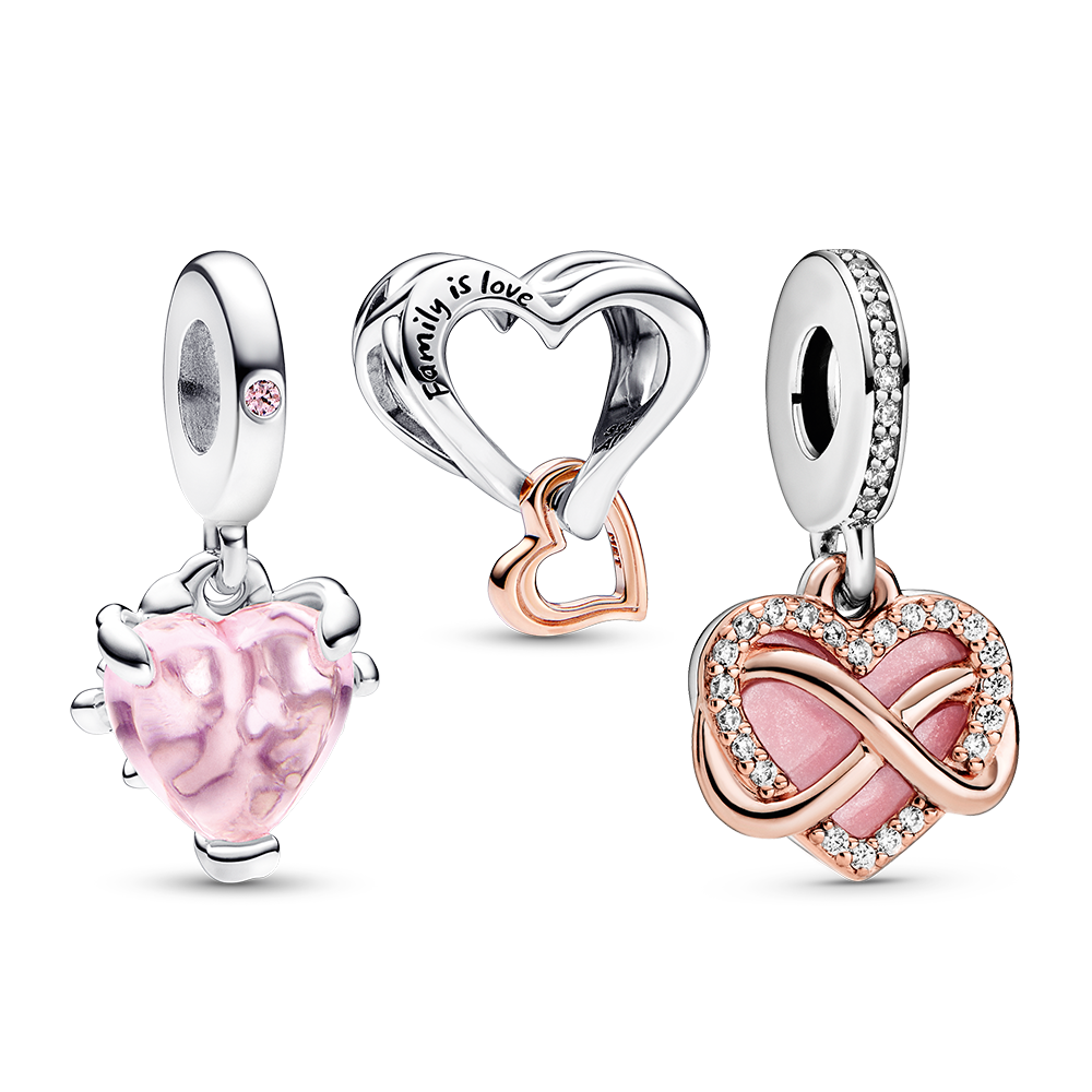 パンドラ　チャーム　インフィニティ　ピンク　ハート Official Pandora™ | Handcrafted Jewelry 2024